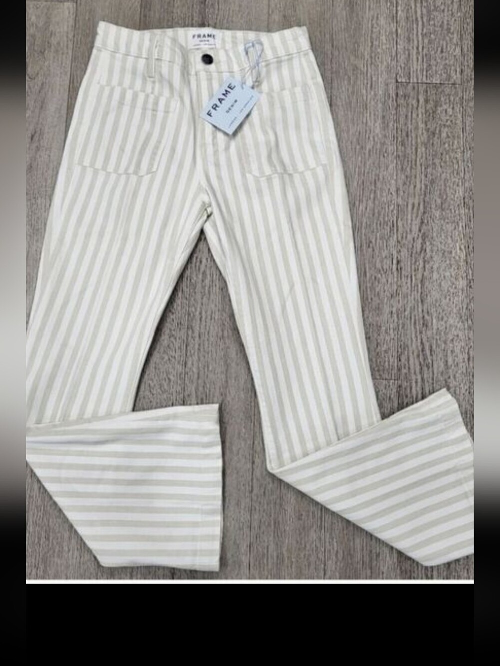 NWT Frame Denim Le Bardot Flare Striped Jeans